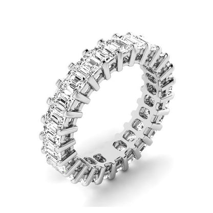 Emerald Cut Moissanite Eternity Band