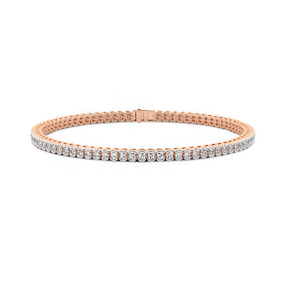 Half Bezel Set Round Moissanite Tennis Bracelet 2.5 MM