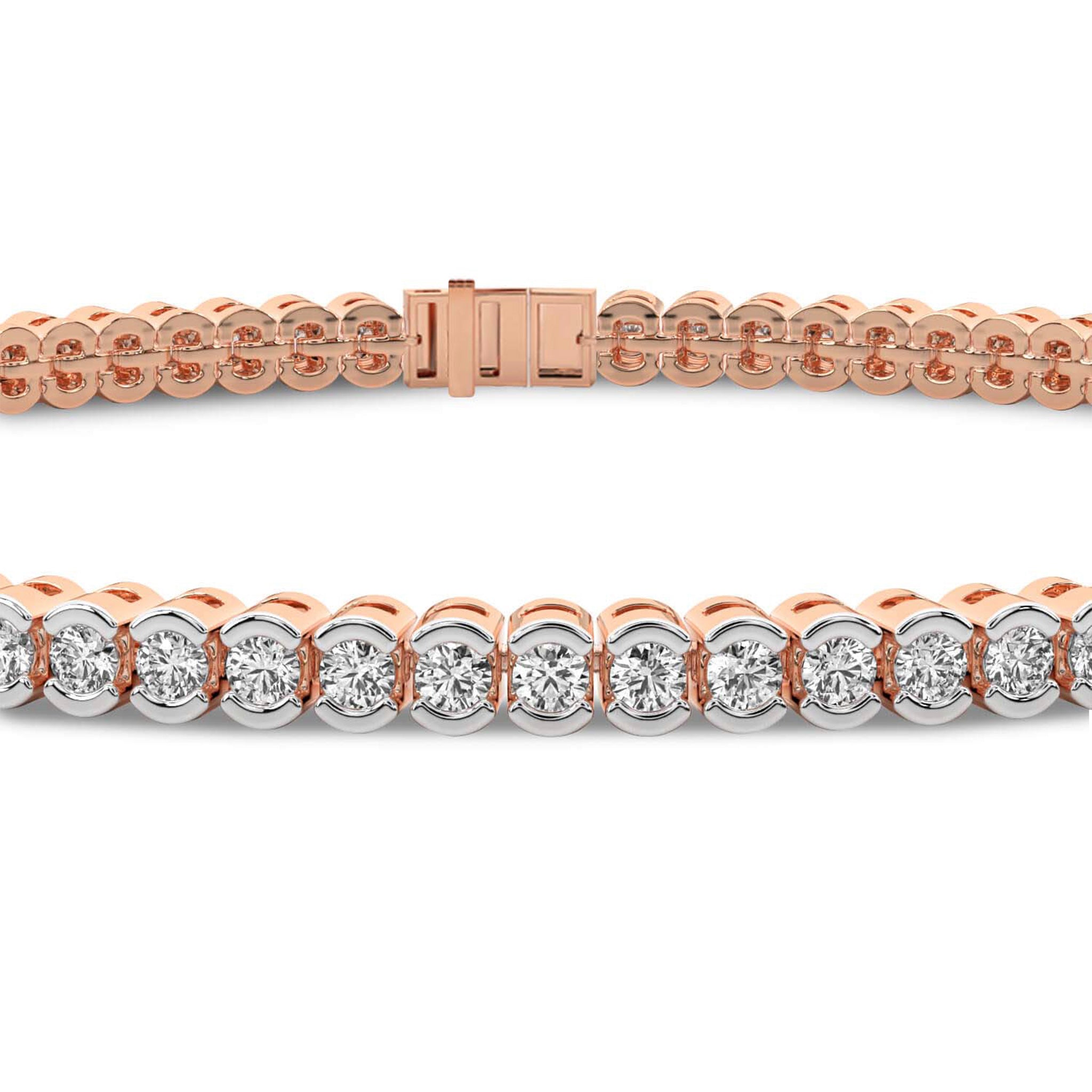 Half Bezel Set Round Moissanite Tennis Bracelet 2.5 MM