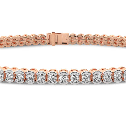 Half Bezel Set Round Moissanite Tennis Bracelet 2.5 MM