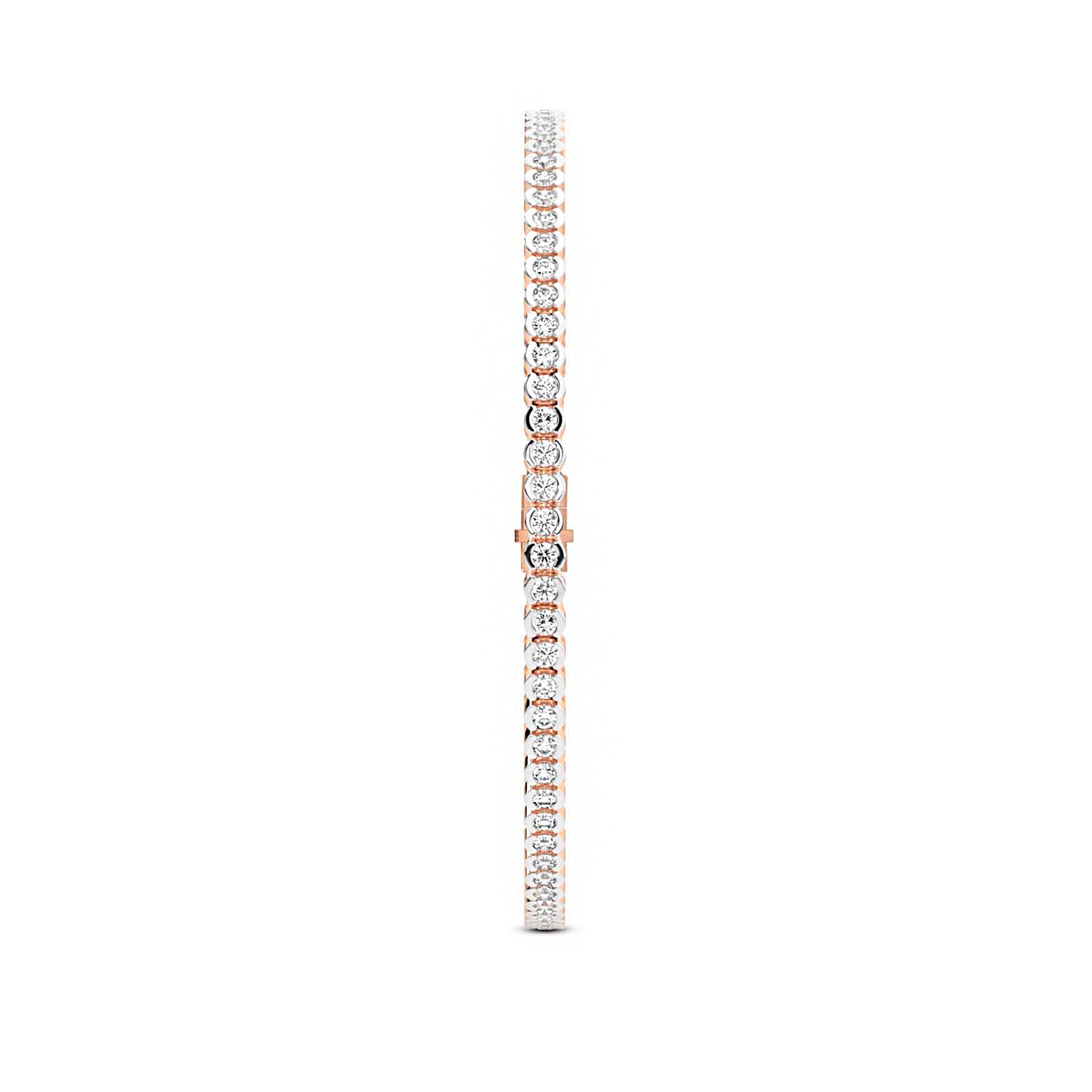 Half Bezel Set Round Moissanite Tennis Bracelet 2.5 MM