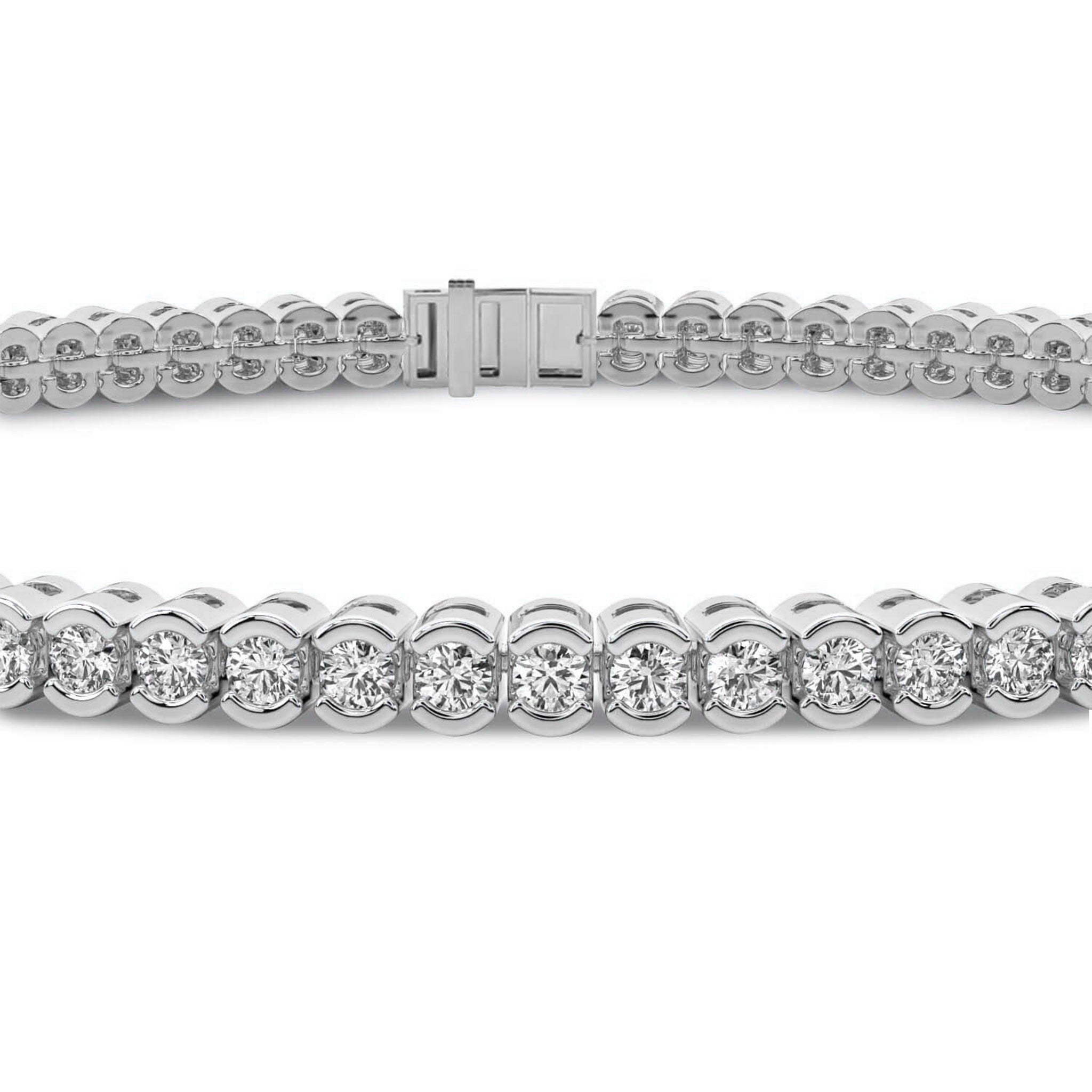 Half Bezel Set Round Moissanite Tennis Bracelet 2.5 MM