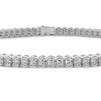Half Bezel Set Round Moissanite Tennis Bracelet 2.5 MM