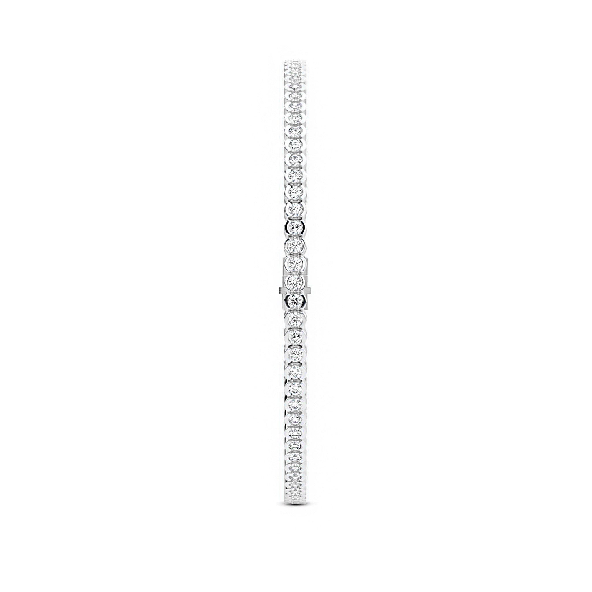 Half Bezel Set Round Moissanite Tennis Bracelet 2.5 MM