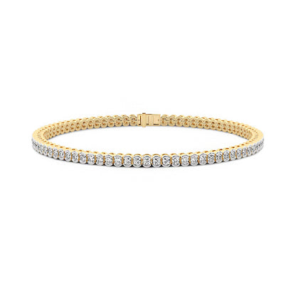 Half Bezel Set Round Moissanite Tennis Bracelet 2.5 MM