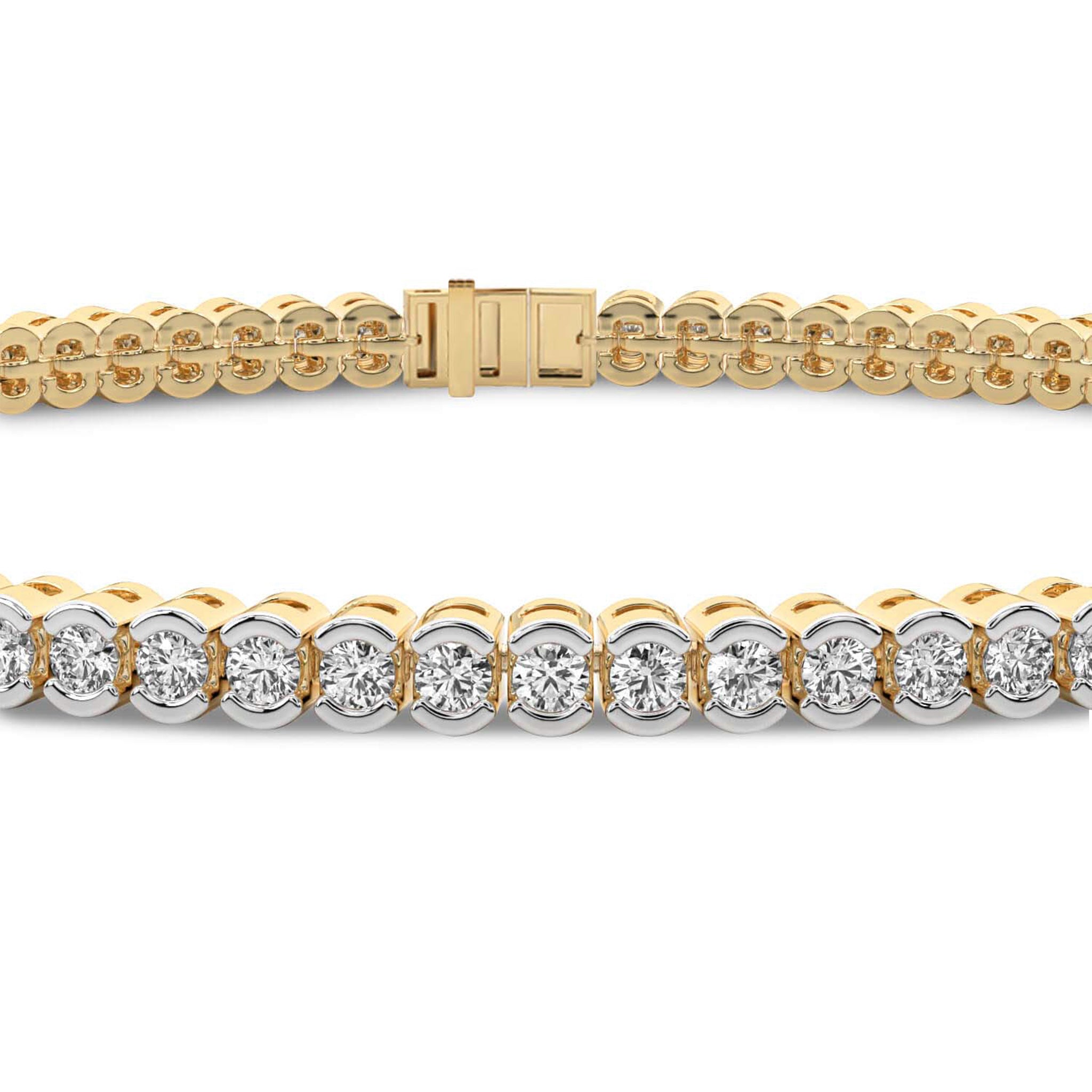 Half Bezel Set Round Moissanite Tennis Bracelet 2.5 MM