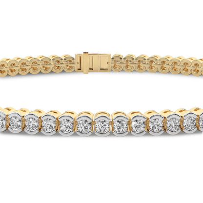 Half Bezel Set Round Moissanite Tennis Bracelet 2.5 MM