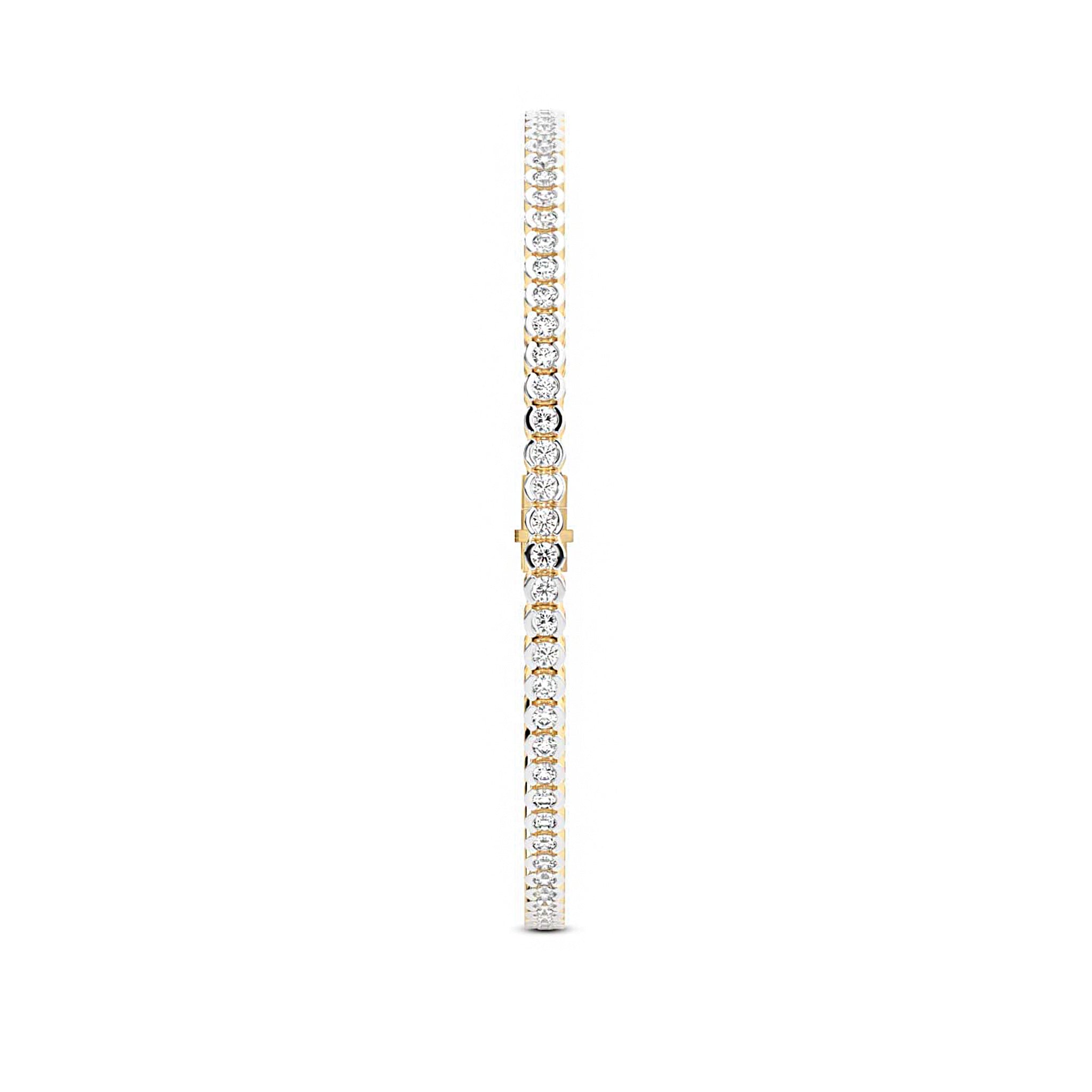 Half Bezel Set Round Moissanite Tennis Bracelet 2.5 MM