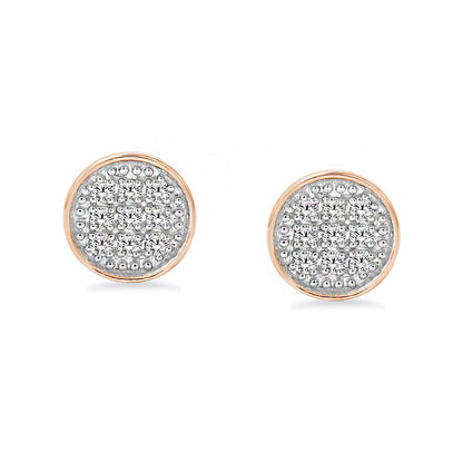Iced Out Cluster Round Diamond Stud Earrings Push Back