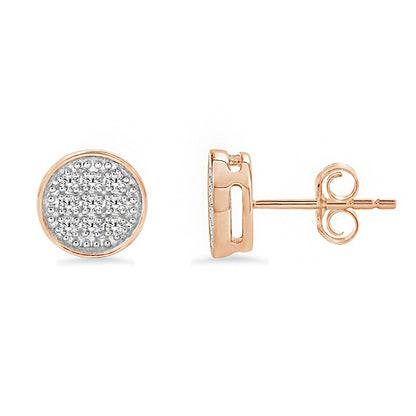 Iced Out Cluster Round Diamond Stud Earrings Push Back