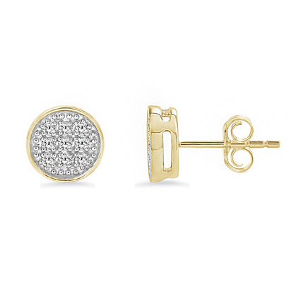 Iced Out Cluster Round Diamond Stud Earrings Push Back