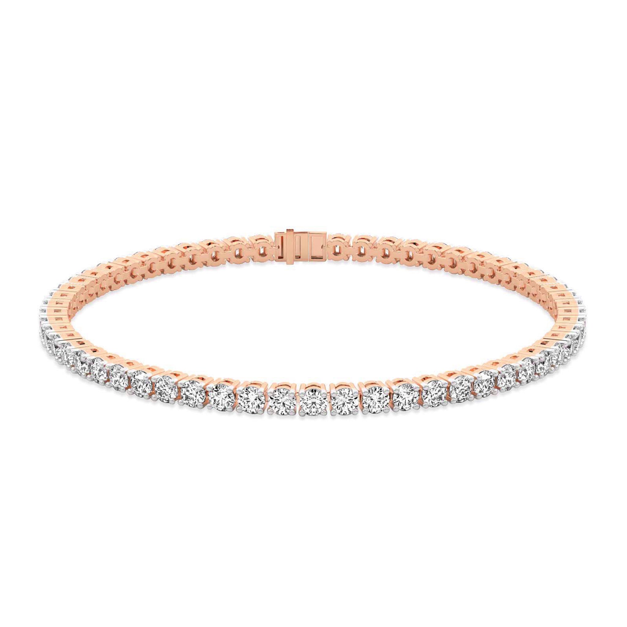 Four Prong Set Men Women Moissanite Tennis Bracelet 3.50 MM