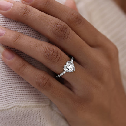 Heart Shape Halo Promise Ring
