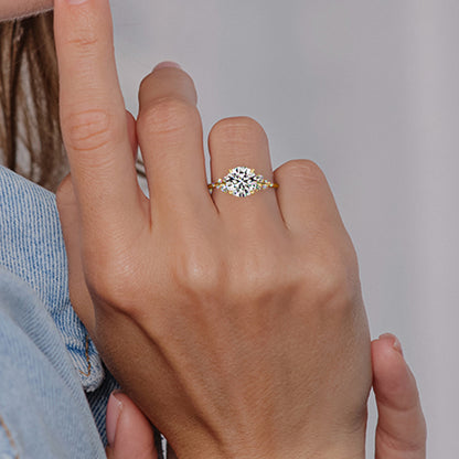 Snowdrift Round Cluster Lab Diamond Ring