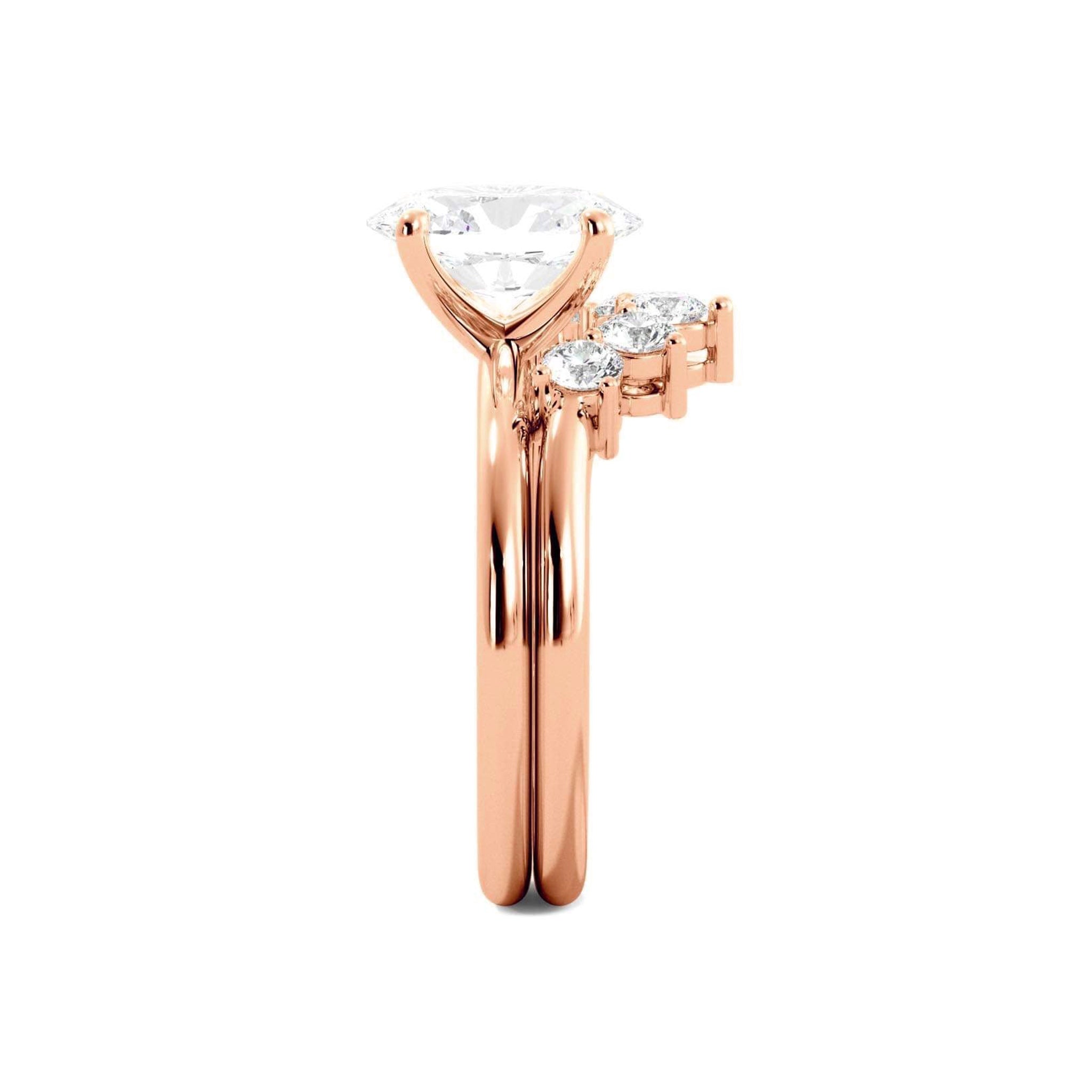 Solitaire Oval Diamond Ring Set for Women