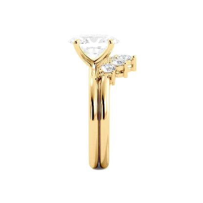 Solitaire Oval Diamond Ring Set for Women