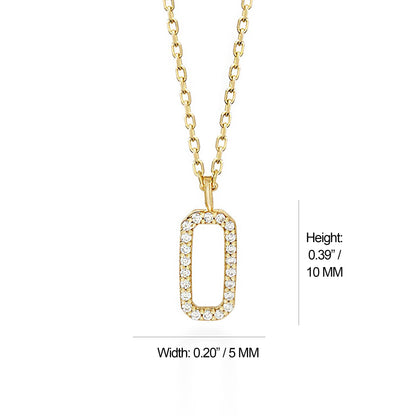 Minimalist Pave Diamond Rectangle Necklace