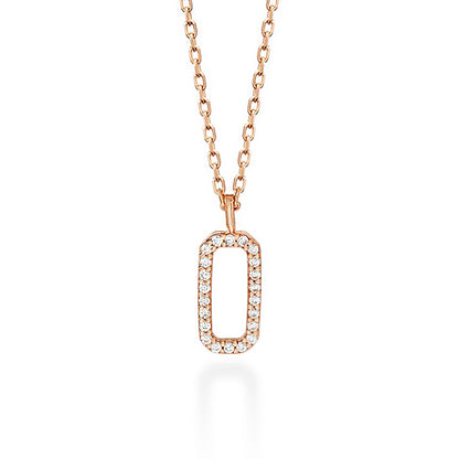Minimalist Pave Diamond Rectangle Necklace