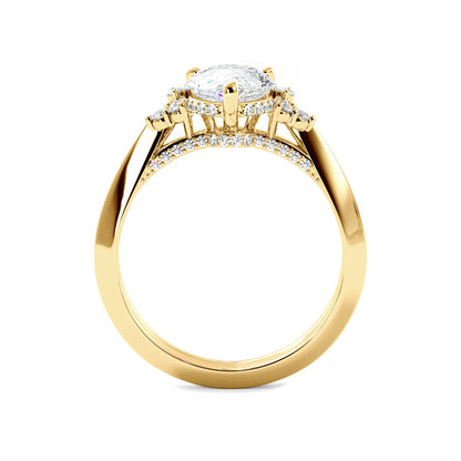 Vintage Style Pear Lab Grown Diamond Bridal Set