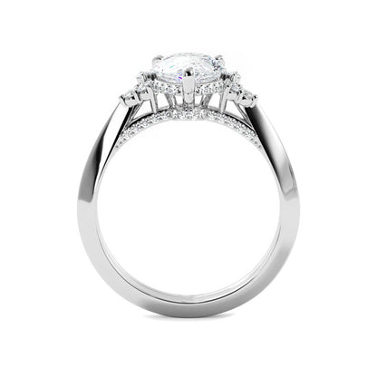 Vintage Style Pear Lab Grown Diamond Bridal Set