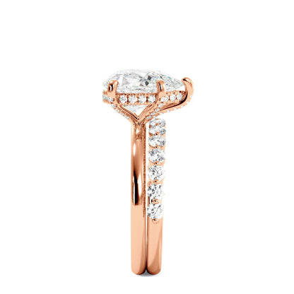 Tear Drop Shaped Moissanite Engagement Ring Set