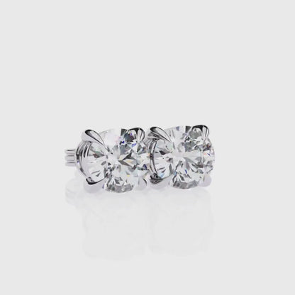 Four Prong Classic Diamond Earrings 6.50 MM