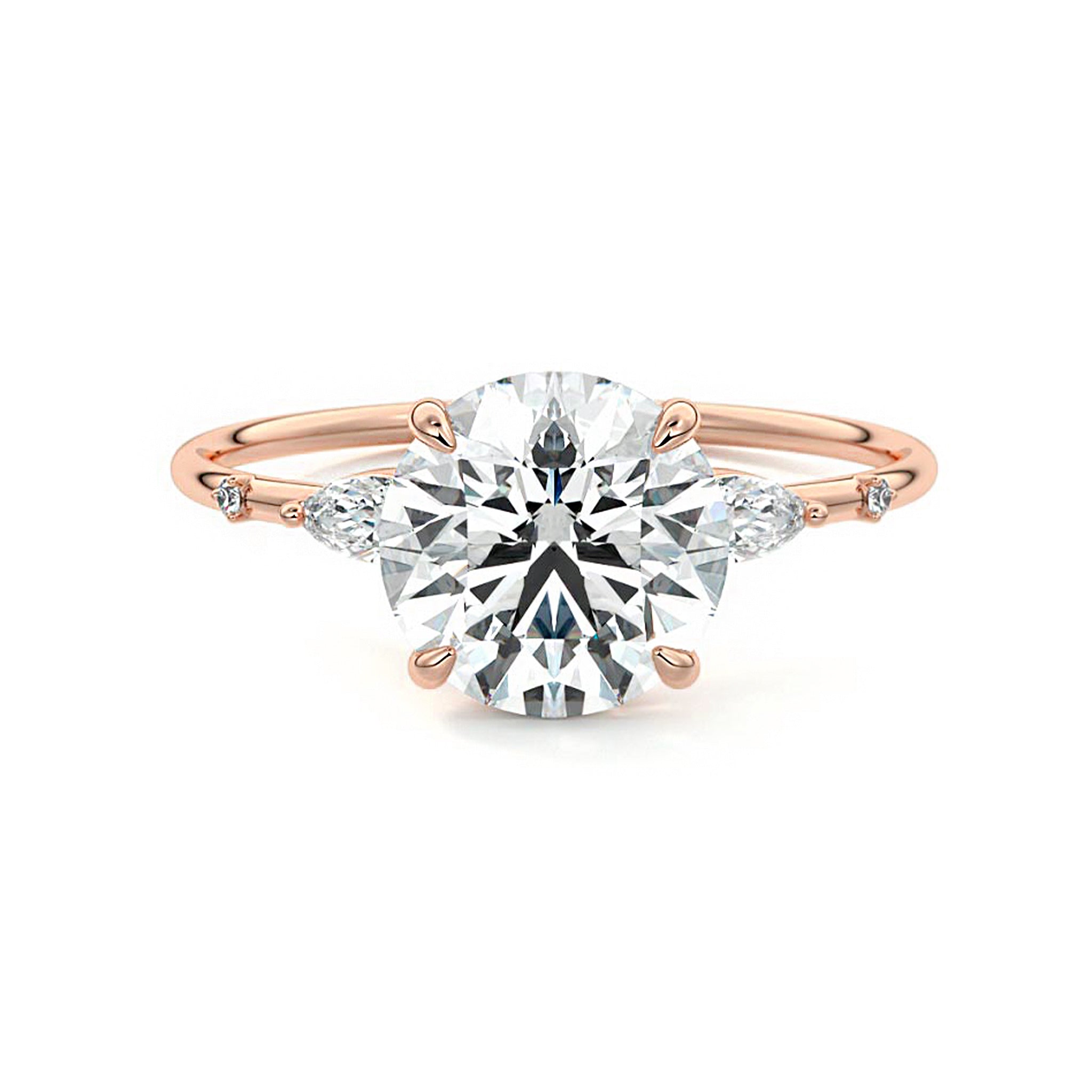 Round Diamond Three Stone Ring