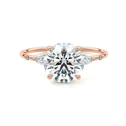 Round Diamond Three Stone Ring