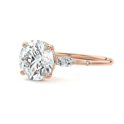 Round Diamond Three Stone Ring