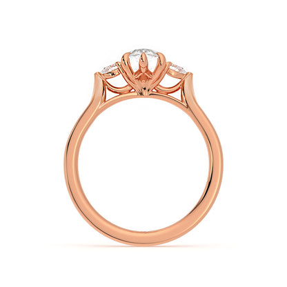 Three Stone Pear Shaped Moissanite Ring
