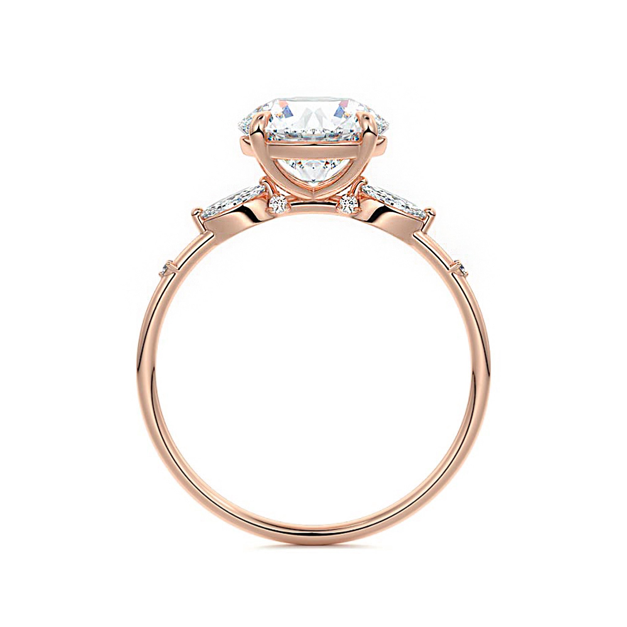 Round Diamond Three Stone Ring