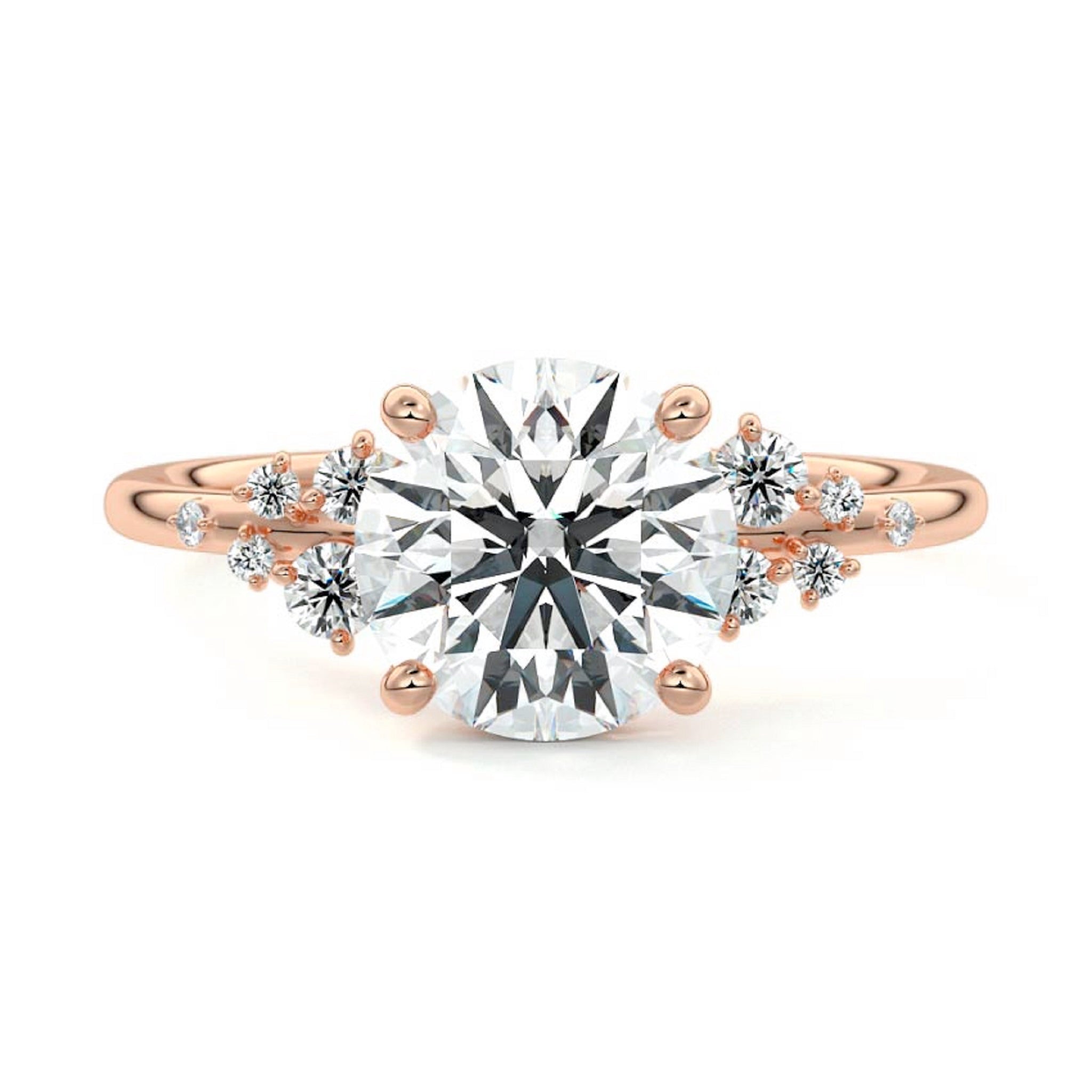 Snowdrift Round Cluster Lab Diamond Ring