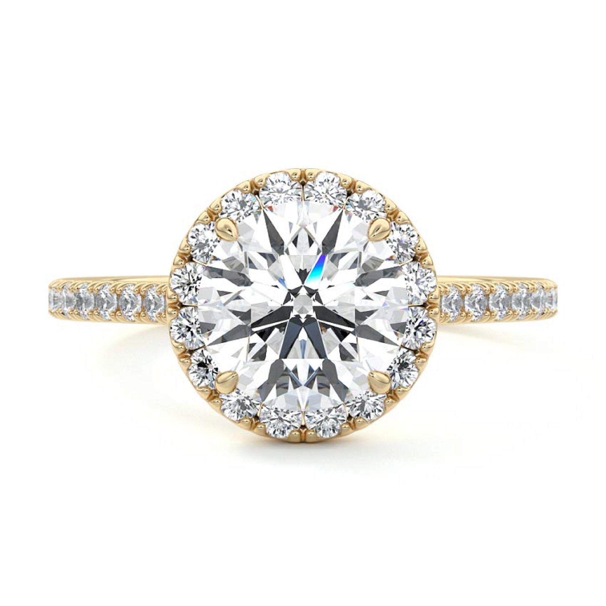 Brilliant Round Cut Moissanite Halo Engagement Ring