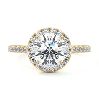 Brilliant Round Cut Moissanite Halo Engagement Ring