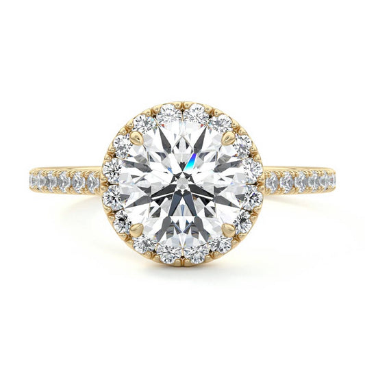 Brilliant Round Cut Moissanite Halo Engagement Ring
