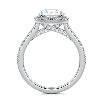 Brilliant Round Cut Moissanite Halo Engagement Ring