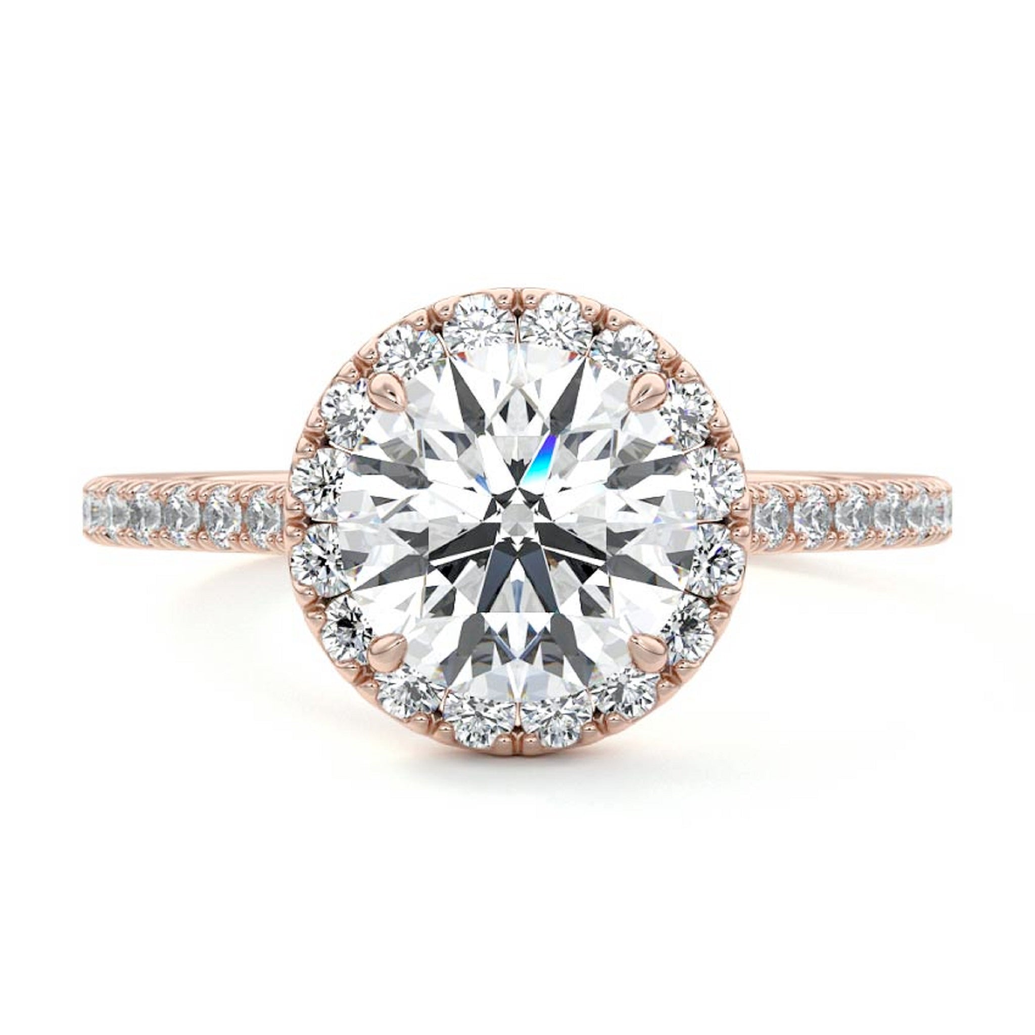 Brilliant Round Cut Moissanite Halo Engagement Ring