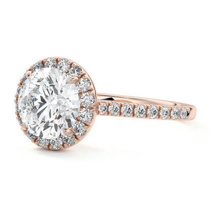Brilliant Round Cut Moissanite Halo Engagement Ring