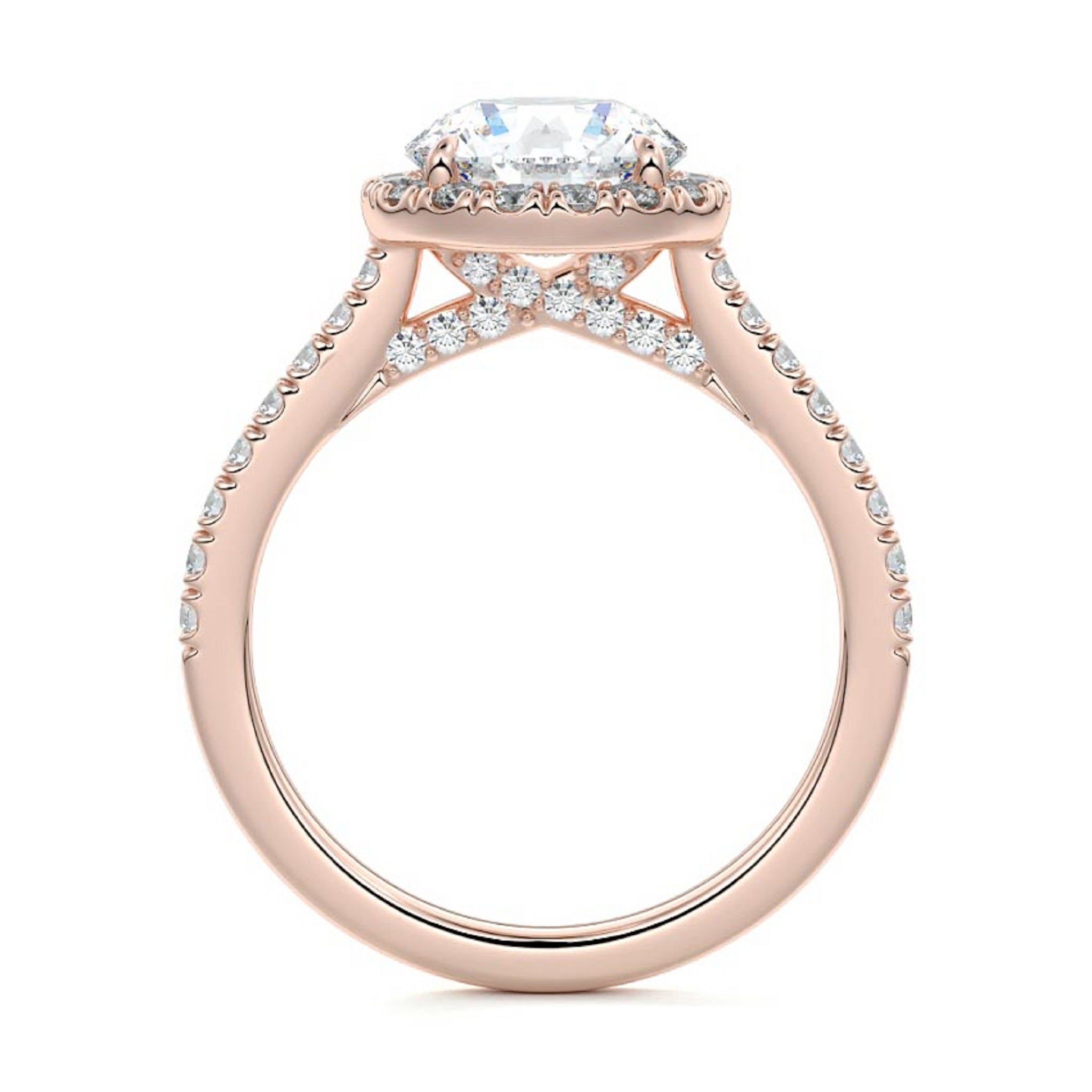 Brilliant Round Cut Moissanite Halo Engagement Ring