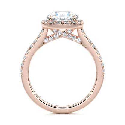 Brilliant Round Cut Moissanite Halo Engagement Ring