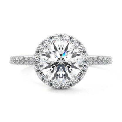 Brilliant Round Cut Moissanite Halo Engagement Ring