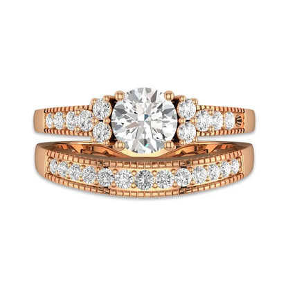 Vintage Inspired Moissanite Bridal Wedding Ring Set