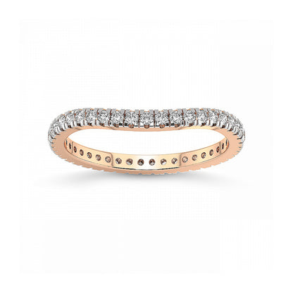 Round Diamond Curved Wedding Ring