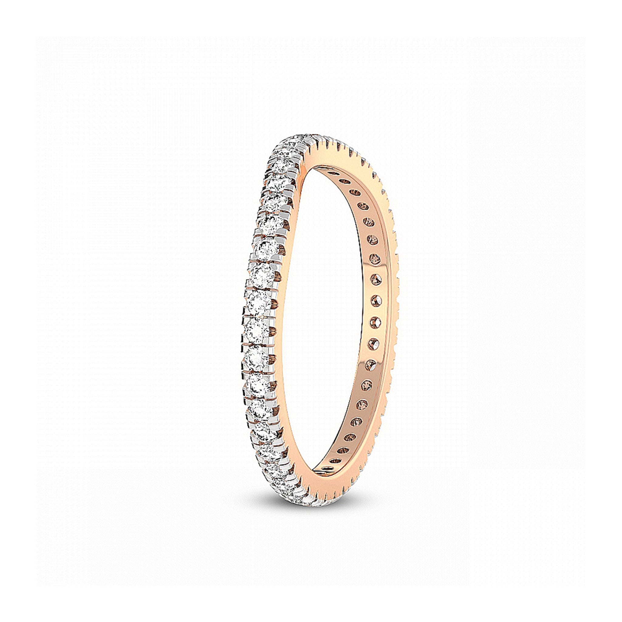 Round Diamond Curved Wedding Ring