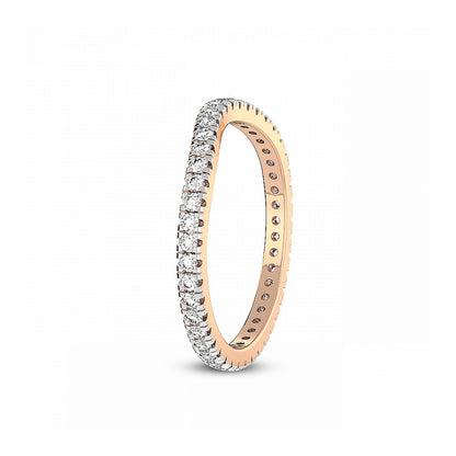 Round Diamond Curved Wedding Ring