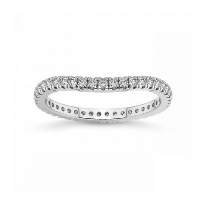 Round Diamond Curved Wedding Ring