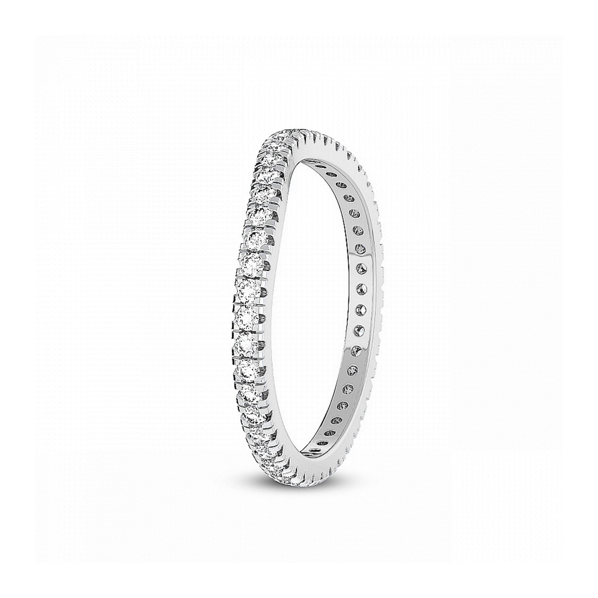 Round Diamond Curved Wedding Ring