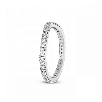 Round Diamond Curved Wedding Ring