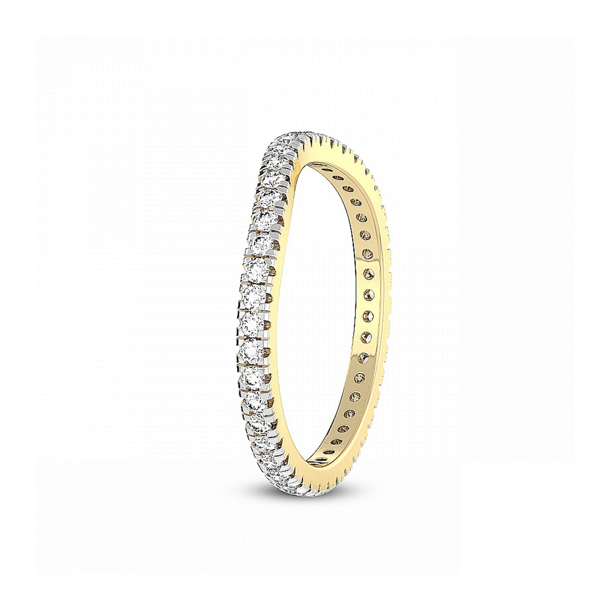 Round Diamond Curved Wedding Ring