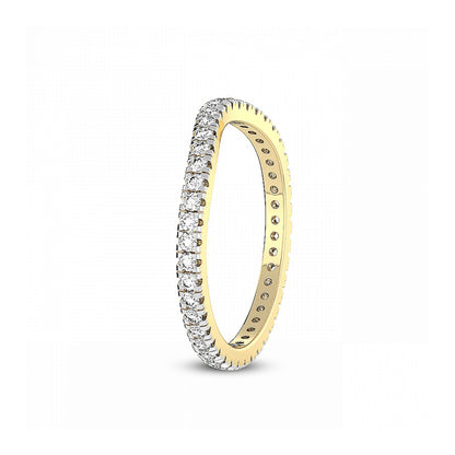 Round Diamond Curved Wedding Ring